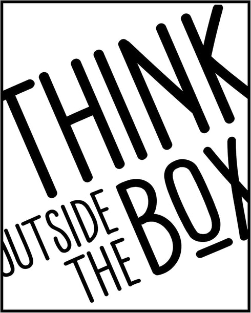 Posterizer 1 pcs-Think Outside The Box-Abstract Minimal Art-Motivational & Inspirational Art-Workplace & Office Art- Gift for Men Women Entreprene...